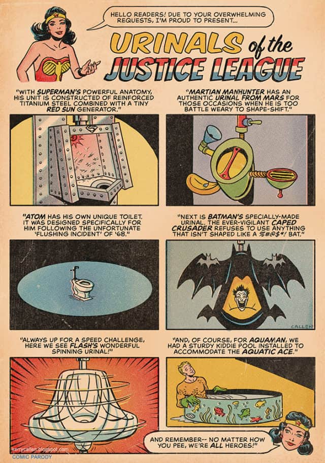 This Comic Entitled &#8220;The Urinals of the Justice League&#8221;