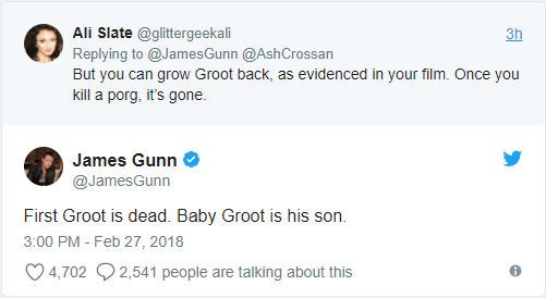 James Gunn Reveals That Groot is Dead: Baby Groot is Groot&#8217;s Son