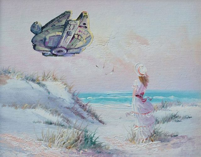 Artists Add Star Wars Characters To Old Thrift Store Paintings