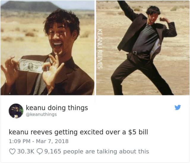 The Internet Absolutely Loves Keanu Reeves Doing Anything