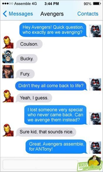 A Collection of Funny Texts from Superheroes