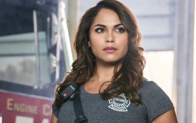 Monica Raymund in her Chicago Fire uniform