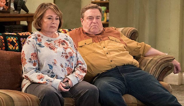 Roseanne Barr with John Goodman on "Roseanne"