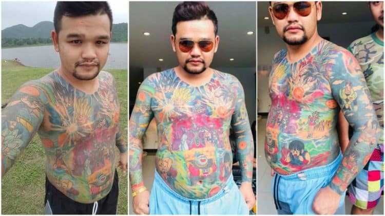 This Guy has a Ton of Dragon Ball Tattoos