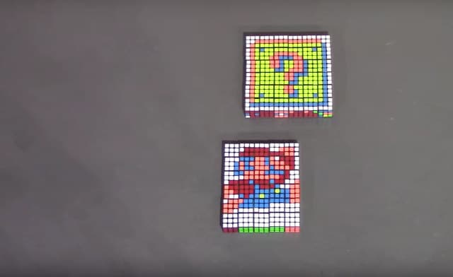 Super Mario Stop Motion Video Made With 961 Rubik’s Cubes