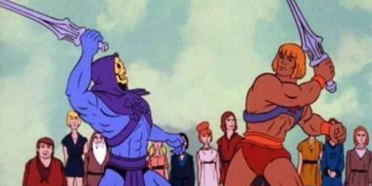 Skeletor fighting He-Man