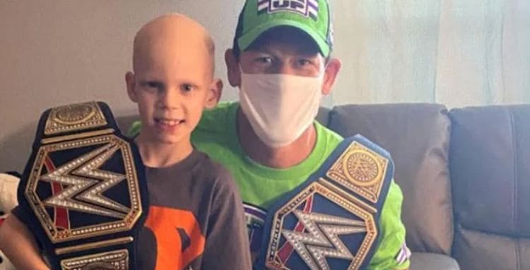 john cena surprises 8 year old boy with cancer on his birthday john cena surprises 8 year old boy with