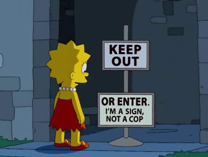 A Collection of Hilarious Signs Spotted in The Simpsons