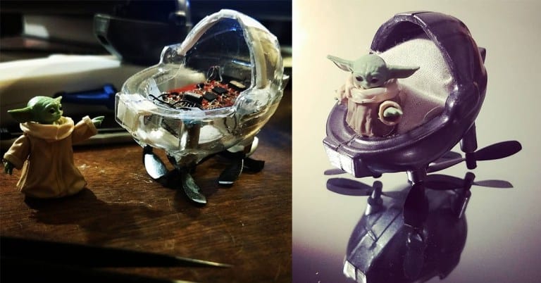 Engineer Builds Tiny Baby Yoda Pod That Actually Flies