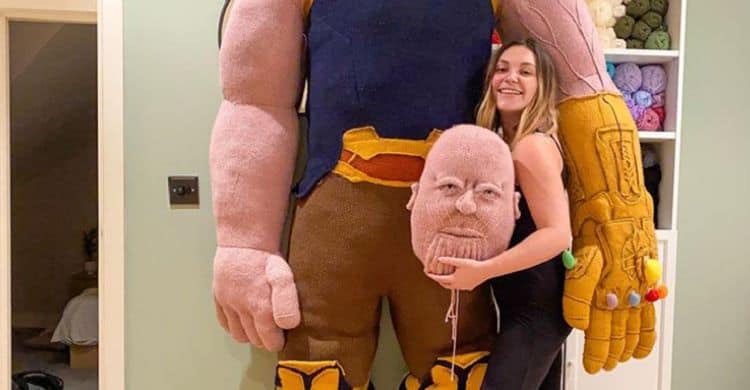 Marvel Fan Knits 8 Feet Tall Thanos Made from Yarn