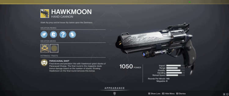 Destiny 2 Hawkmoon