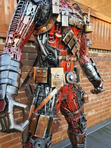 Check Out This Handmade Recycled Metal Deadpool Sculpture