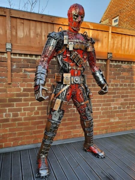 Check Out This Handmade Recycled Metal Deadpool Sculpture