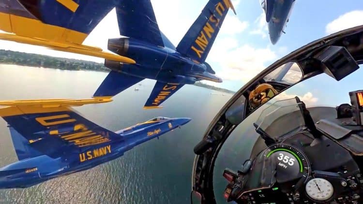 Unreal Cockpit View Of The US Navy Blue Angels Team