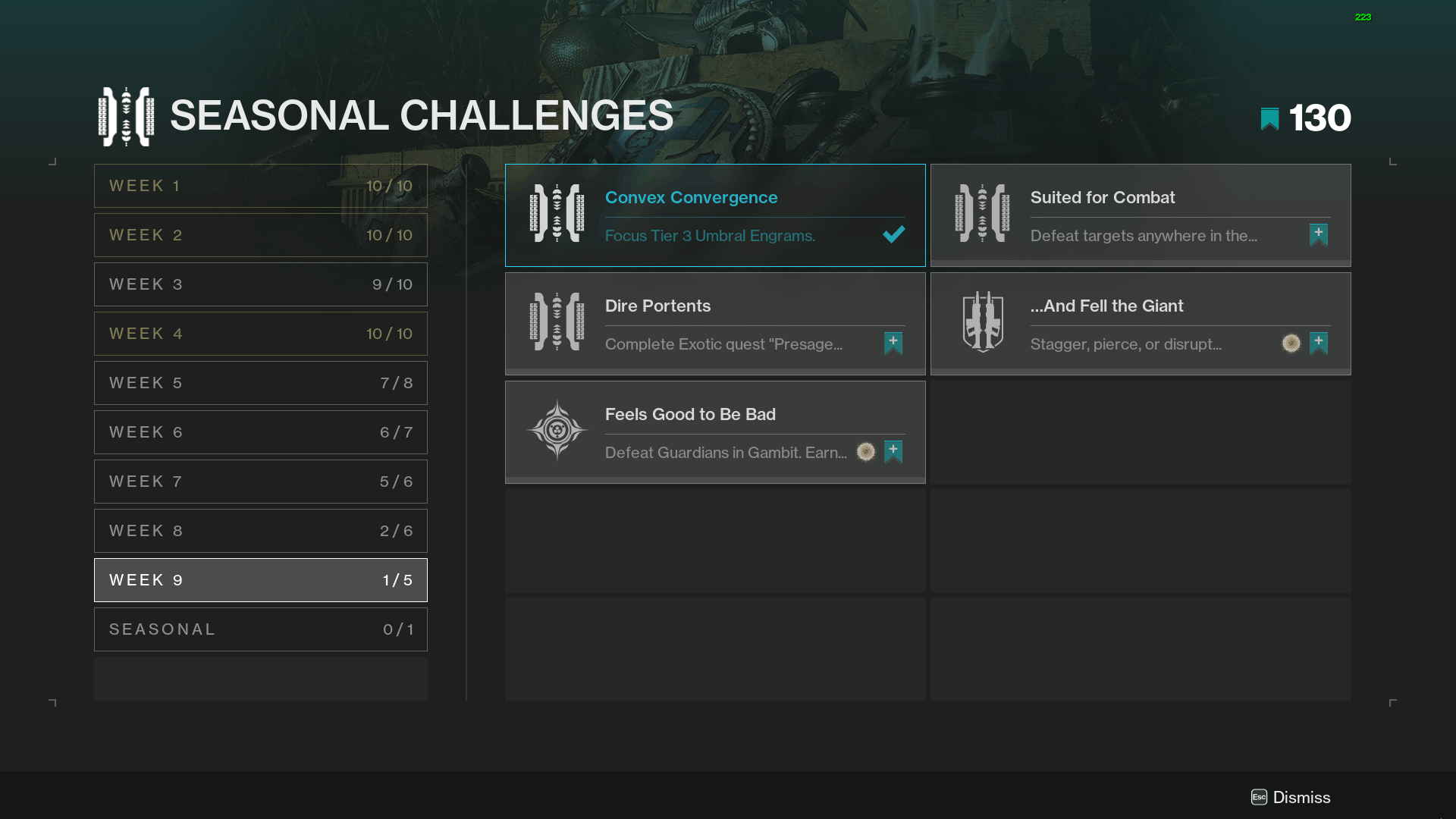 week 9 challenges destiny 2