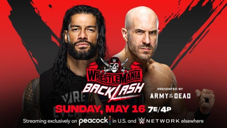 WWE WrestleMania Backlash 2021 Roman Reigns Cesaro Key Art