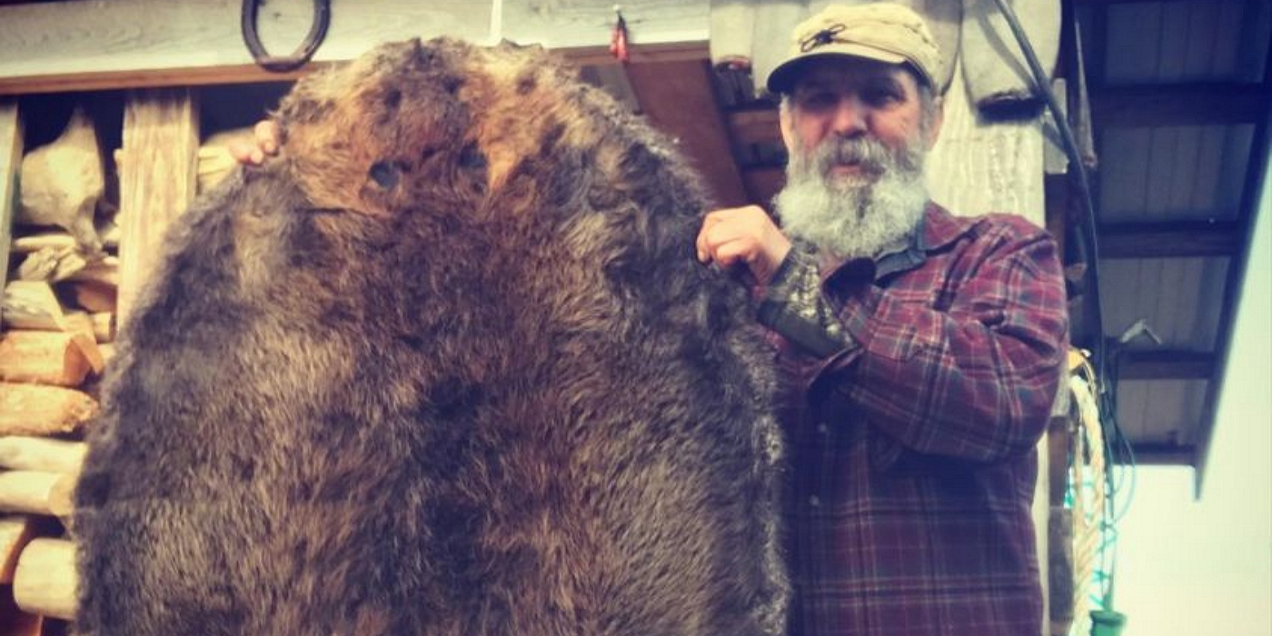 Mike Horstman with a dead bear