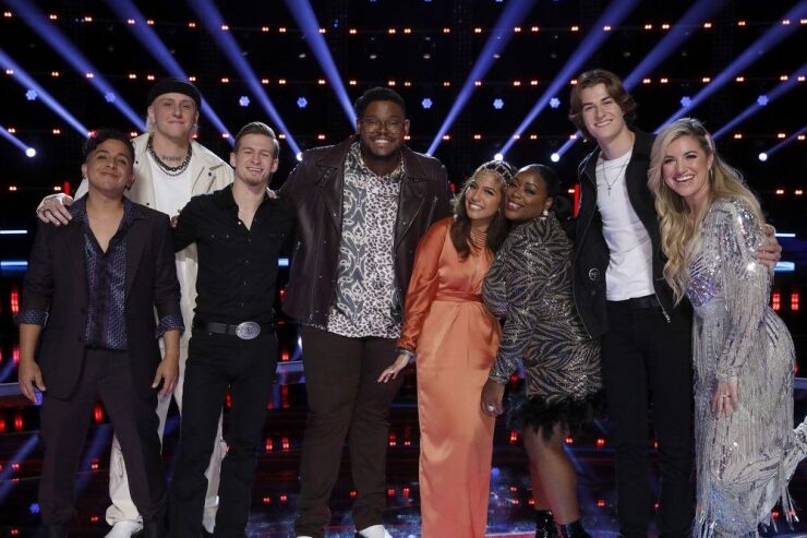 A group of The Voice contestants hoping to win a recording contract