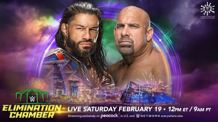 WWE Elimination Chamber 2022 Roman Reigns Goldberg