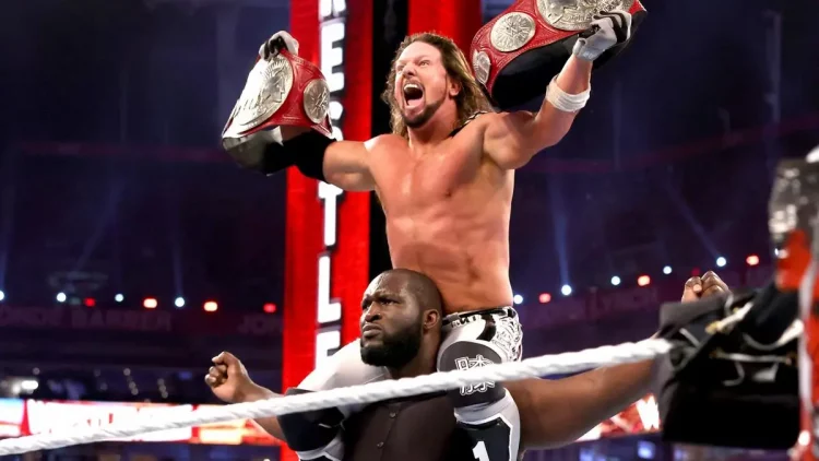 WWE AJ Styles Omos Raw Tag Team Champions