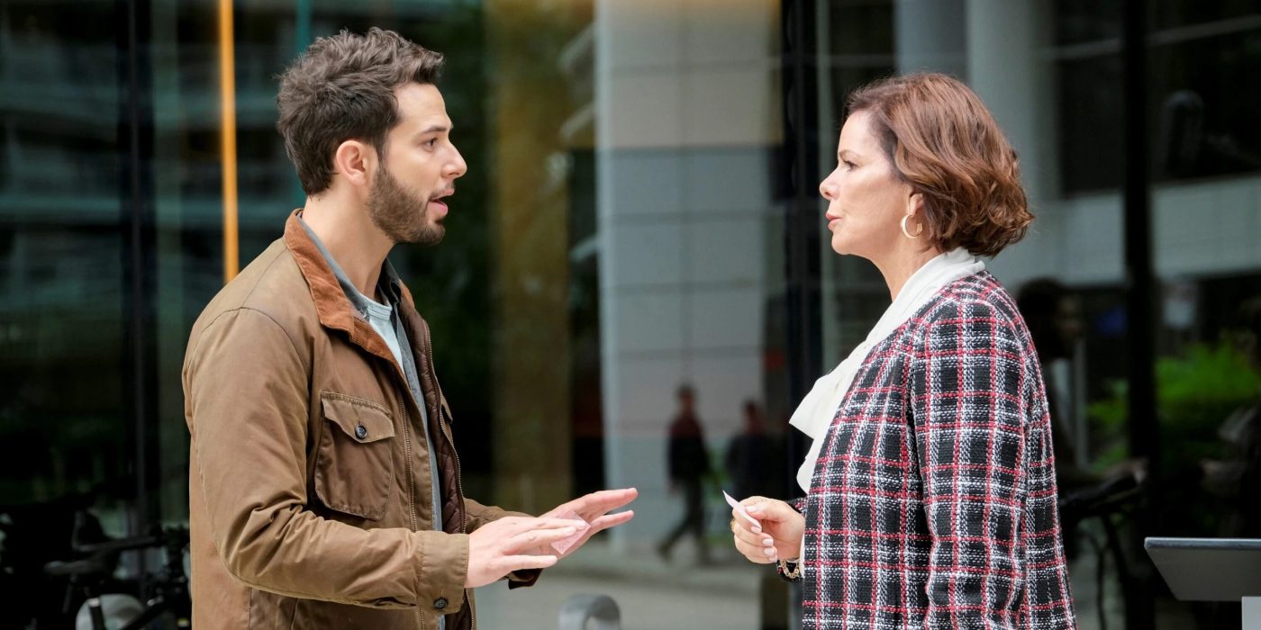 Marcia Gay Harden and Skylar Astin in So Help Me Todd