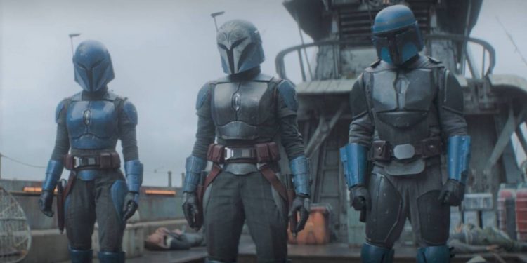 A group of Mandalorian warriors.