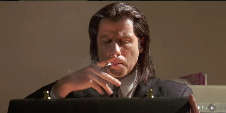 John Travolta Smoking Briefcase Scene In Pulp Fiction