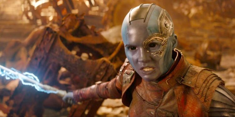 Nebula, ready for battle in Avengers: Infinity War