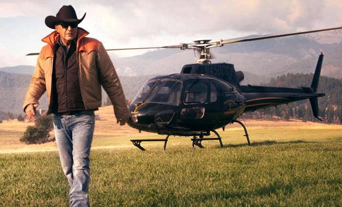 Kevin Costner as John Dutton in Yellowstone, the first of Yellowstone Universe TV Shows