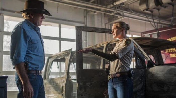 Robert Taylor and Katee Sackhoff in Longmire Season 5