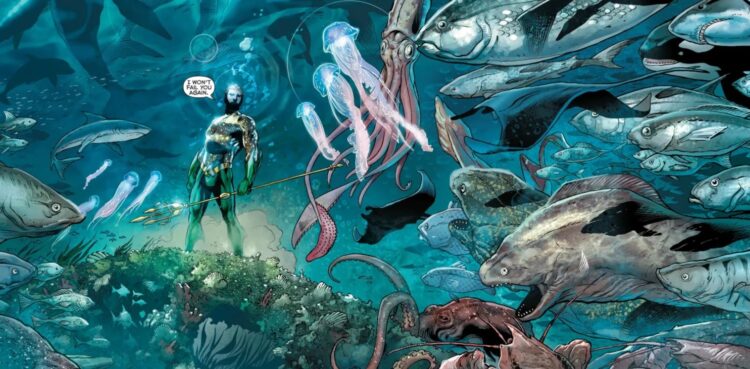 Aquaman telepathically communicating with marine life - DC Aquaman facts