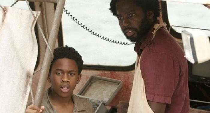 Malcolm David Kelley as Walt with Harold Perrineau as Michael Dawson in Lost - Harold Perrineau career