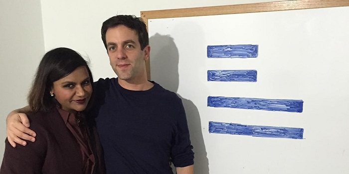 BJ Novak Mindy Kaling The List App Instagram post