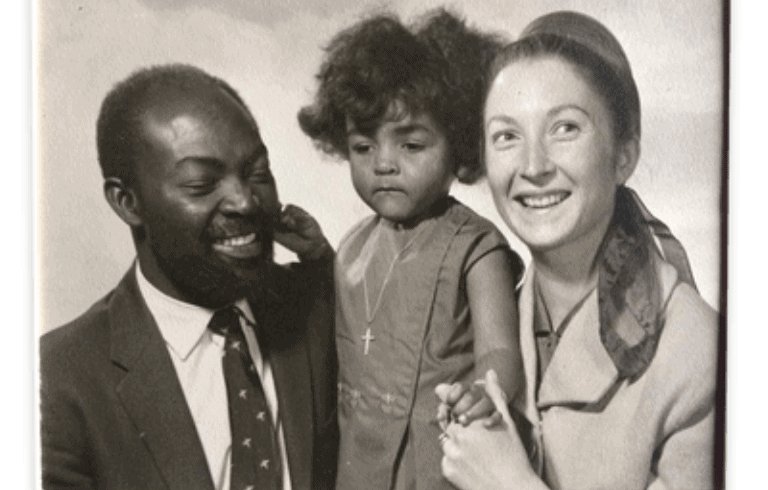 A young Adjoa Andoh and her parents