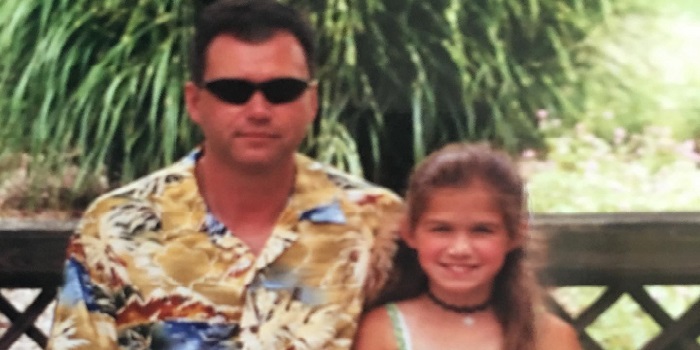 A younger Anna Marie Dobbins and her dad