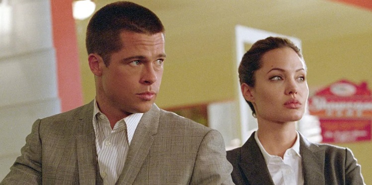 Brad Pitt movies and Angelina Jolie in Suits in Mr and Mrs. Smith