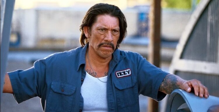 Danny Trejo with an aircraft in a movie