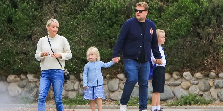 Julia Carey and James Corden with their Two kids