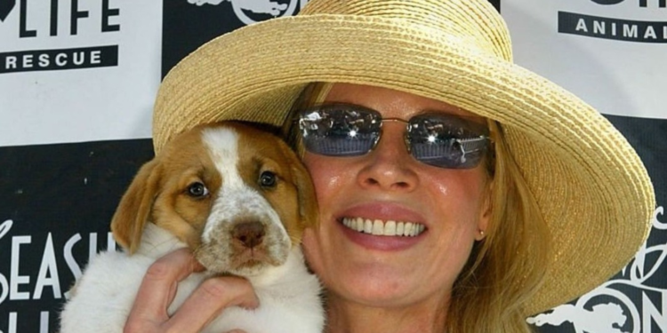 Kim Basinger and her dog