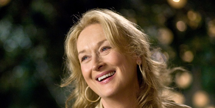 Meryl Streep smiling in movie - film credits
