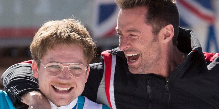 Taron Egerton and Hugh Jackman in Eddie the Eagle