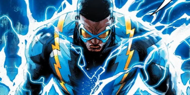 black superhero surrounded by electrical bolts - Black Electric Superhero