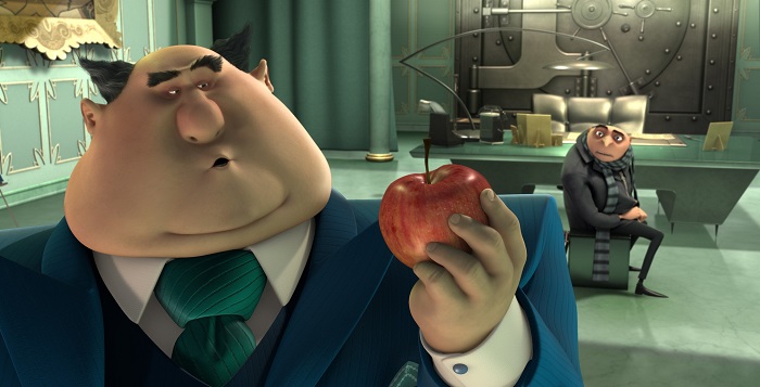 mr. perkins holding an apple