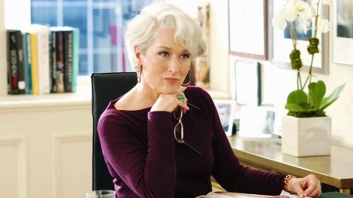 Meryl Streep in The Devil Wears Prada (2006) - dramatic actress in comedies