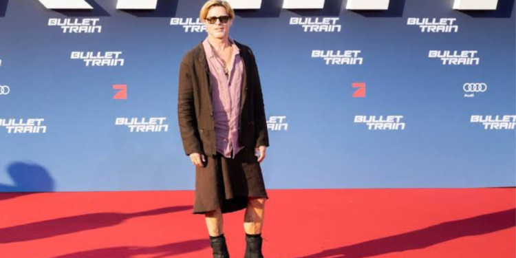 Brad Pitt at Bullet Train Press tour