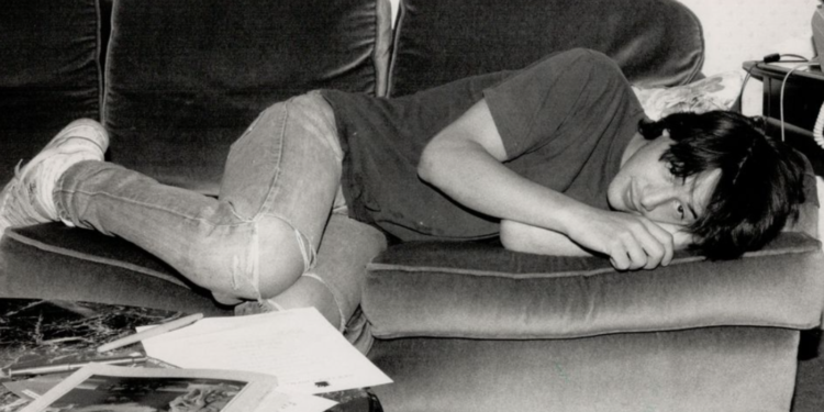 Keanu Reeves Relaxing on Set 1988