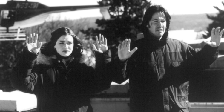 Keanu Reeves and Rachel Weisz in Chain Reaction (1996)