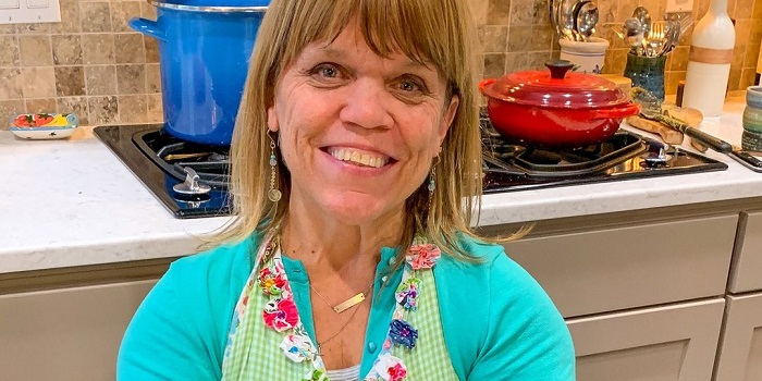 Amy Rollof on her Cooking Show set