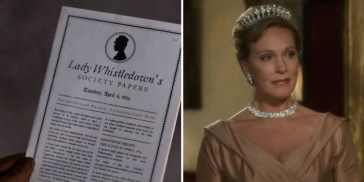 Julie Andrews as voice of Lady Whistledown