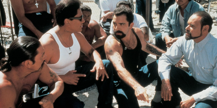 Danny Trejo, Enrique Castillo, and Geoffrey Rivas in Blood In, Blood Out (1993)